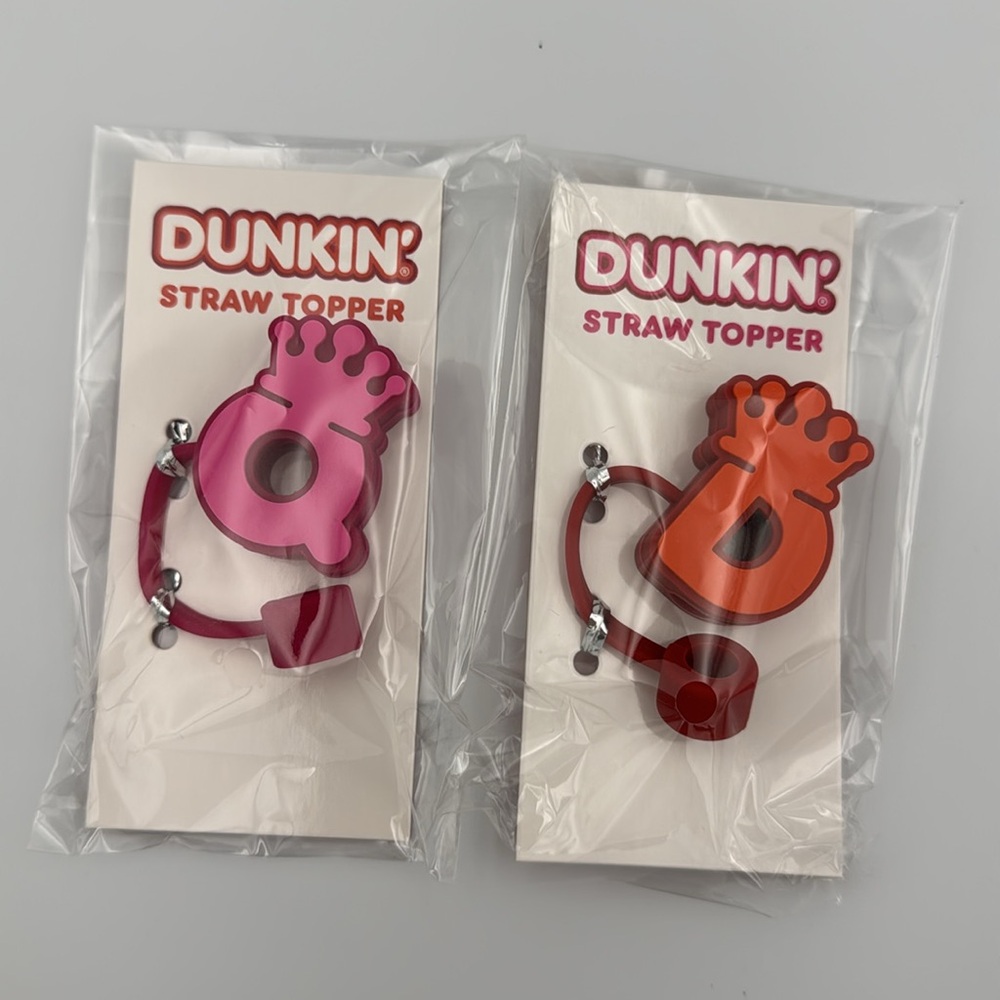 Dunkin DunKings & DunQueens Straw Topper Set Limited Edition NWT‎